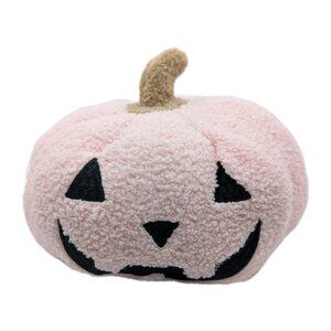 Sherpa Plush pillow Jack o lantern pink Thanksgiving and Halloween